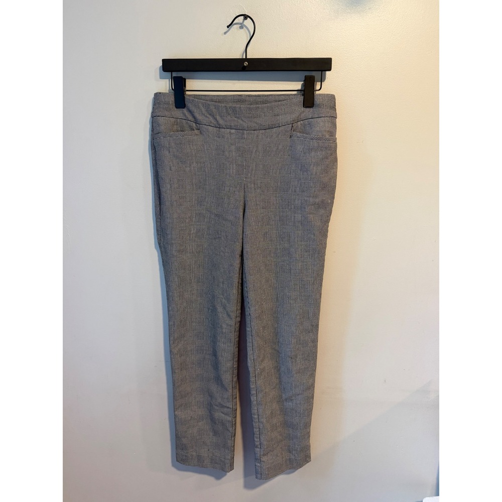Chico's Glen Plaid‎ Pull On Ankle Pants Black White Size 00R US 2 Regular